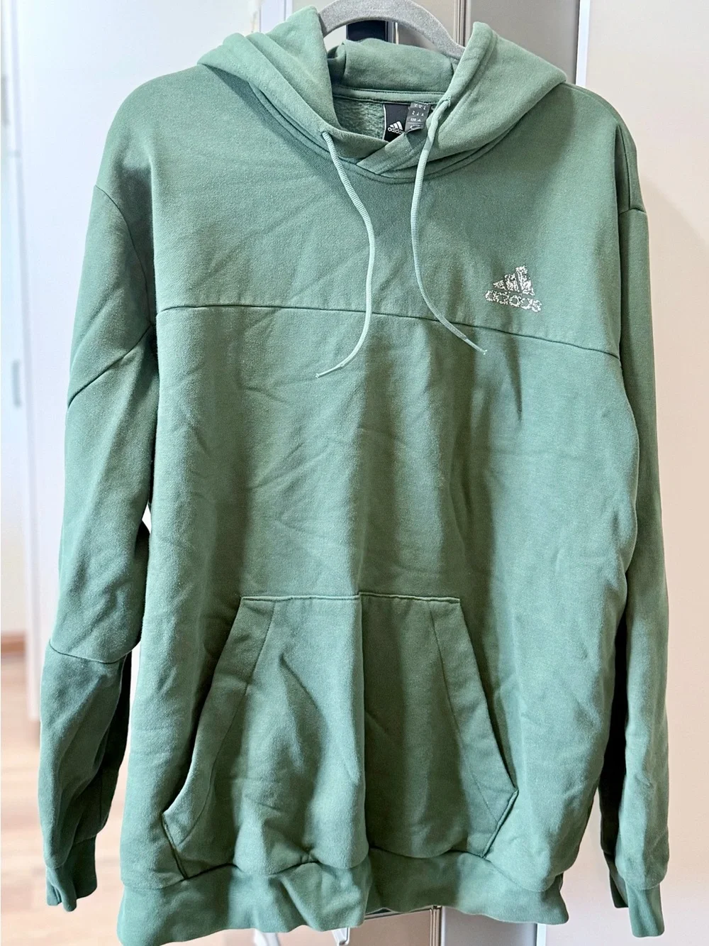 adidas Green Pullover Hoodie with Kangaroo Pocket